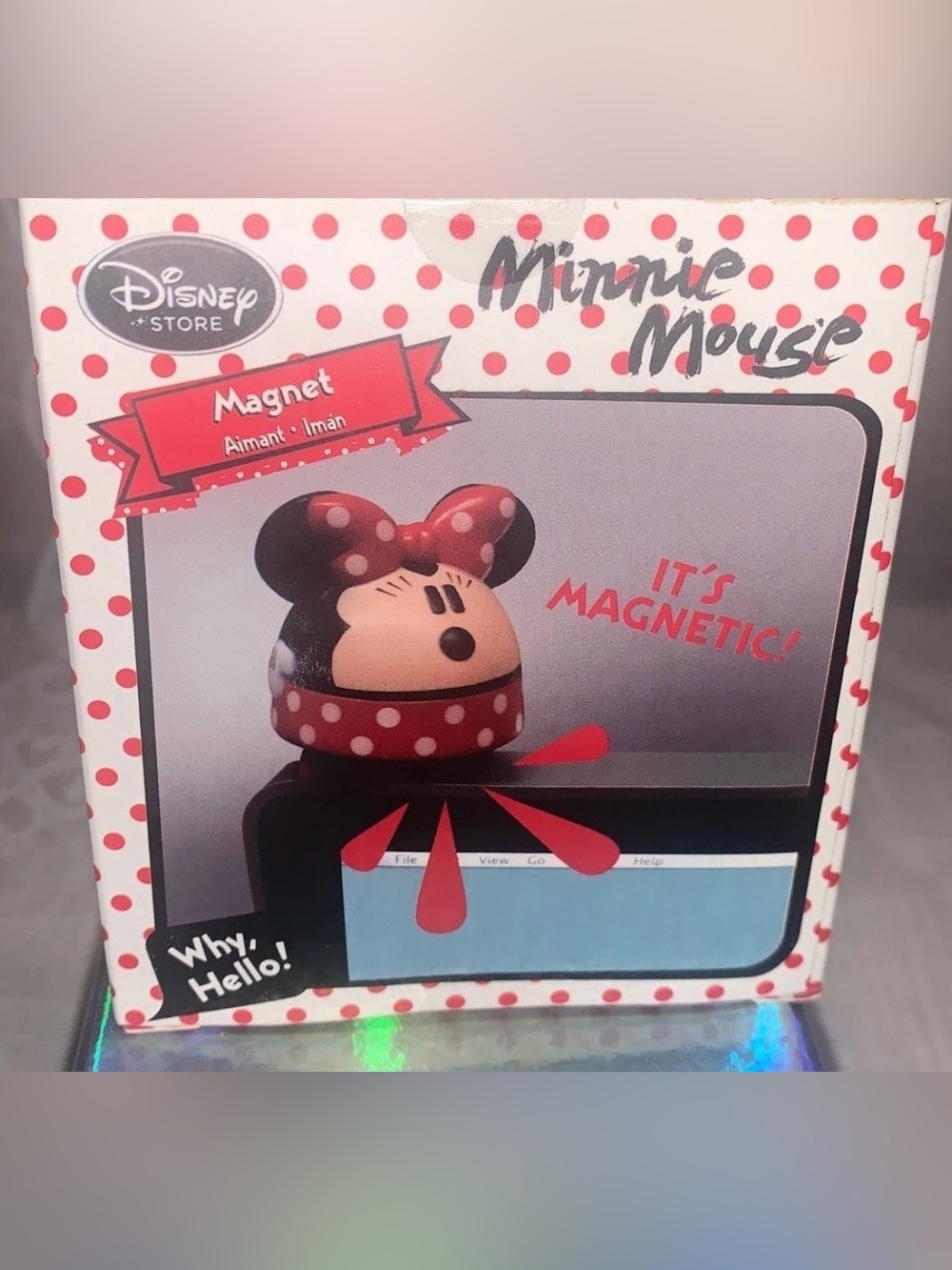 Disney Store Minnie Mouse Corner Fridge Magnet NIB Polka Dot Kitchen Y2K Vintage